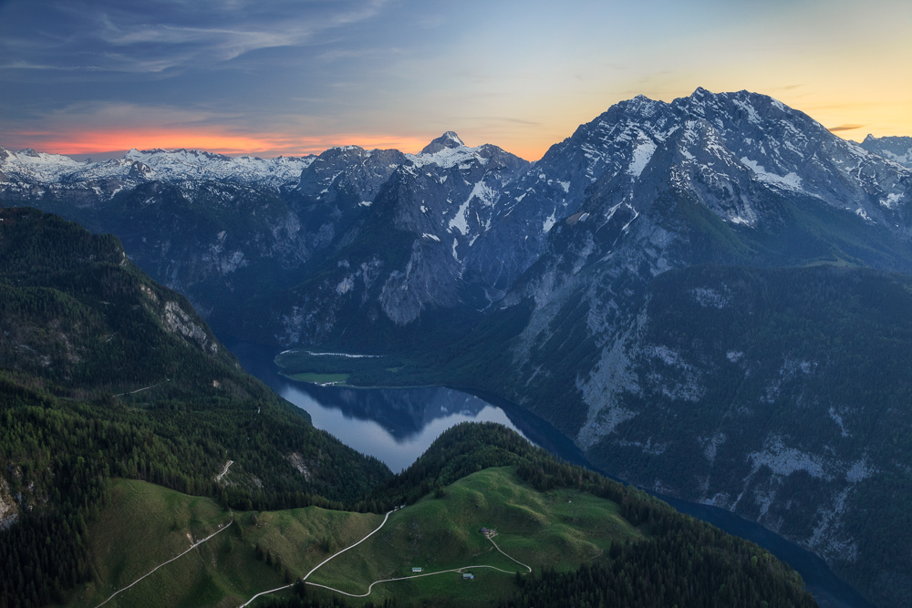 Sonnenuntergang über dem Königssee